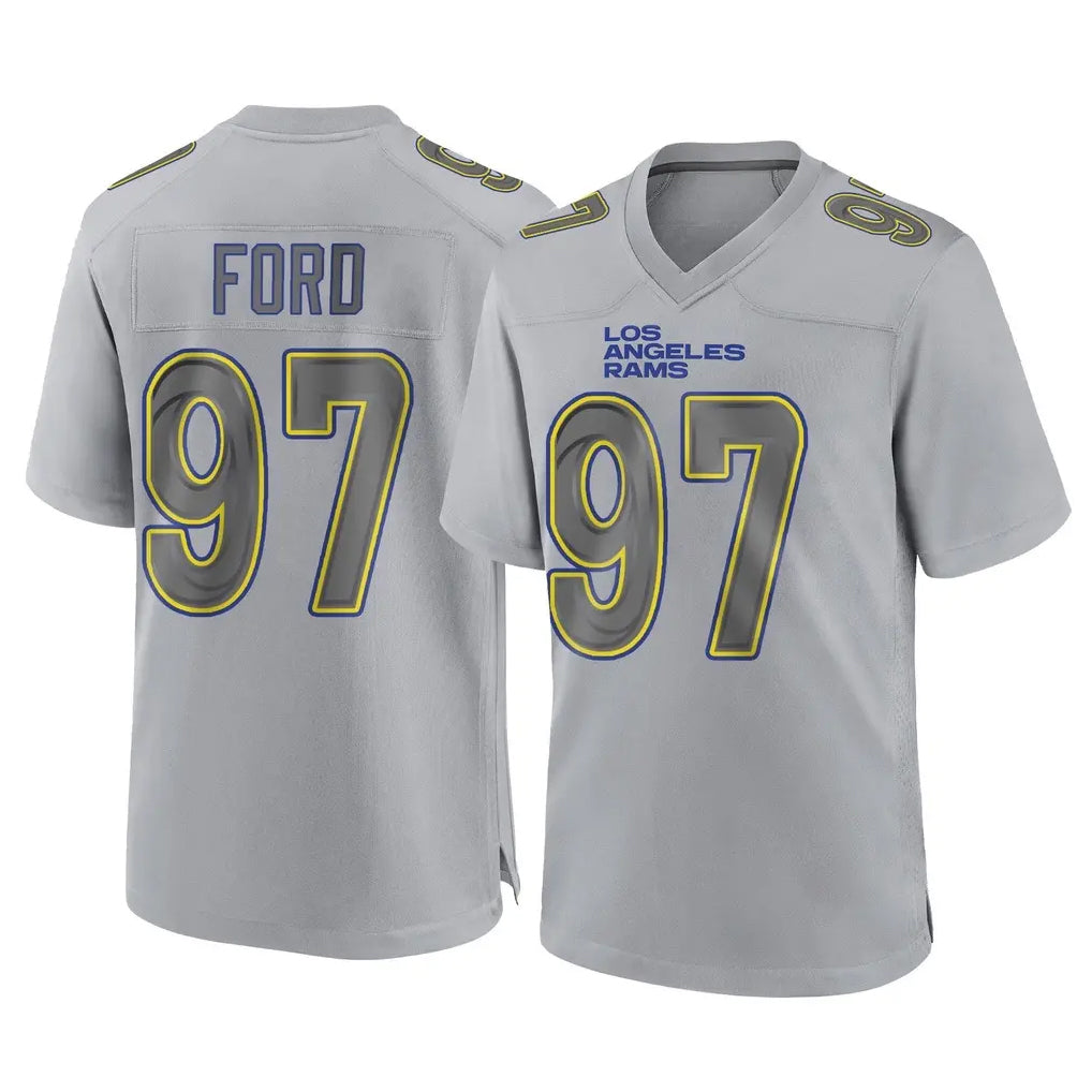 LA.Rams #97 Poona Ford Player Gray Atmosphere Fashion Home Game Odoa Stitched Jerseys