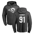 LA.Rams #91 Kobie Turner Player Gray Pullover Hoodie Limited Game Odoa Stitched Jerseys