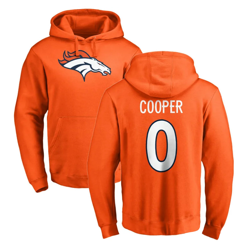 D.Broncos #0 Jonathon Cooper Player Orange Pullover Hoodie Limited Odoa Stitched Jerseys