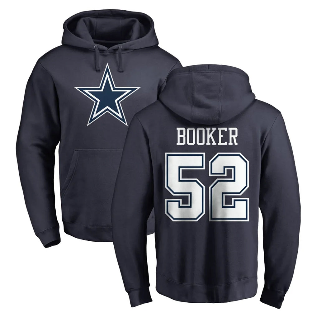 D.Cowboys #52 Tyler Booker Player Navy Pullover Hoodies Limited Odoa Stitched Jerseys