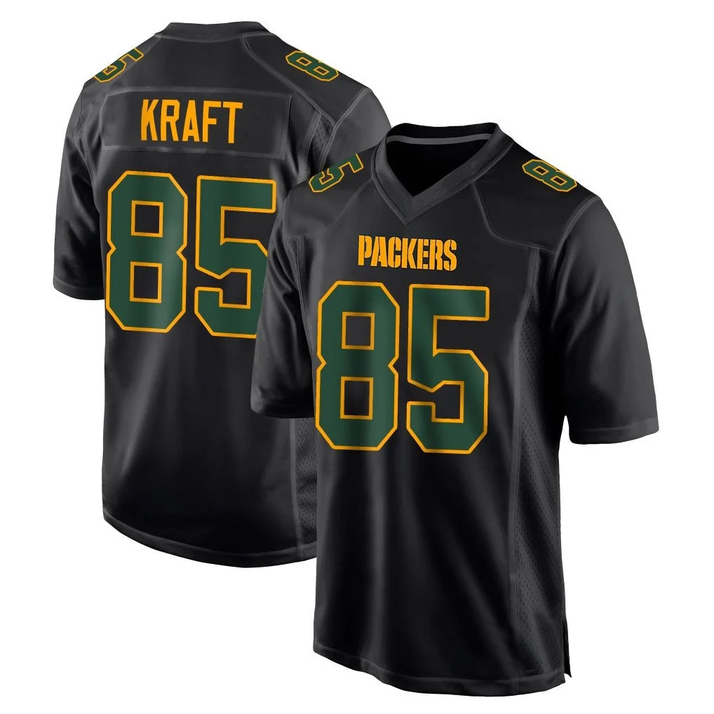GB.Packers #85 Tucker Kraft Player Black Fashion Home Game Odoa Stitched Jerseys