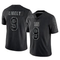 NY.Giants #9 Lsaiah Likely Player Black Limited Reflective Home Game Odoa Stitched Jerseys