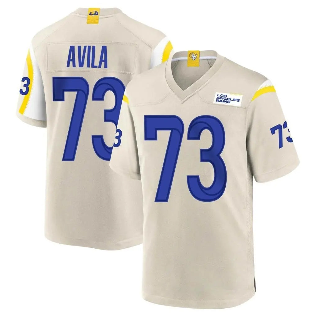LA.Rams #73 Steve Avila Player Bone Home Game Odoa Stitched Jerseys