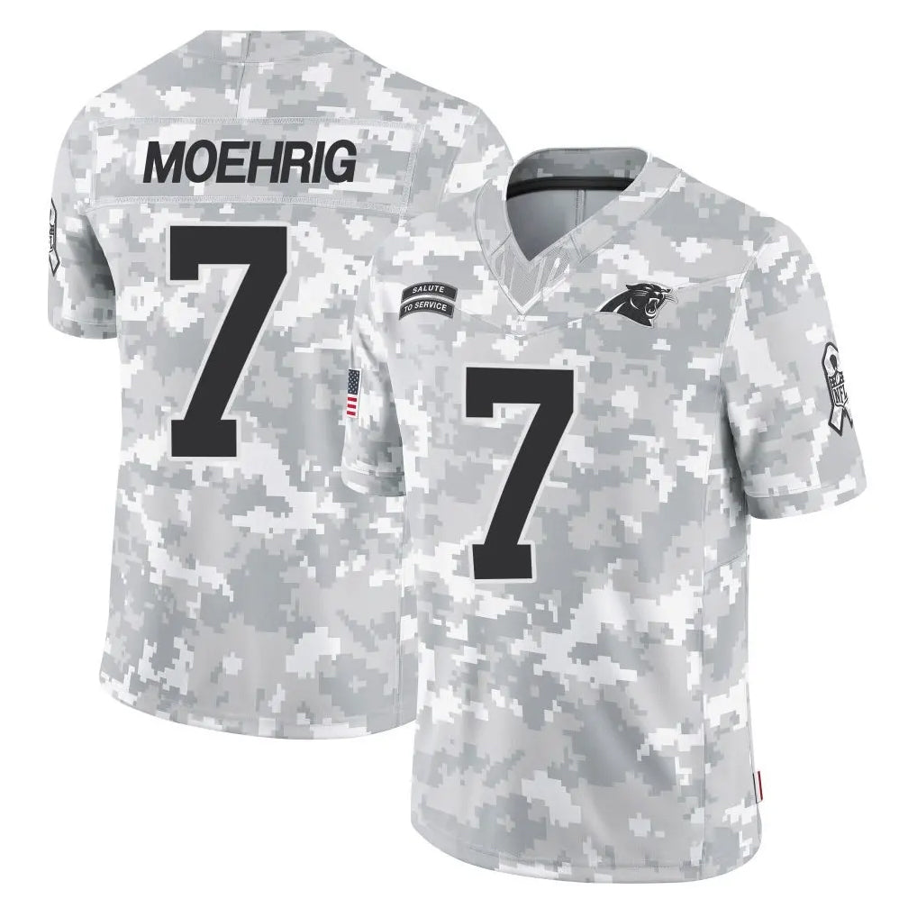 C.Panthers #7 Tre'von Moehrig Player Arctic Camo Salute to Service Limited Game Odoa Stitched Jerseys