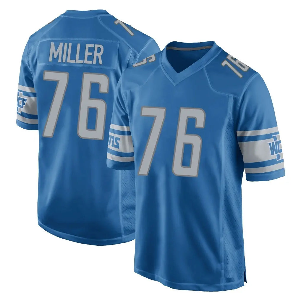 D.Lions #76 Blake Miller Player Blue Home Game Odoa Stitched Jerseys