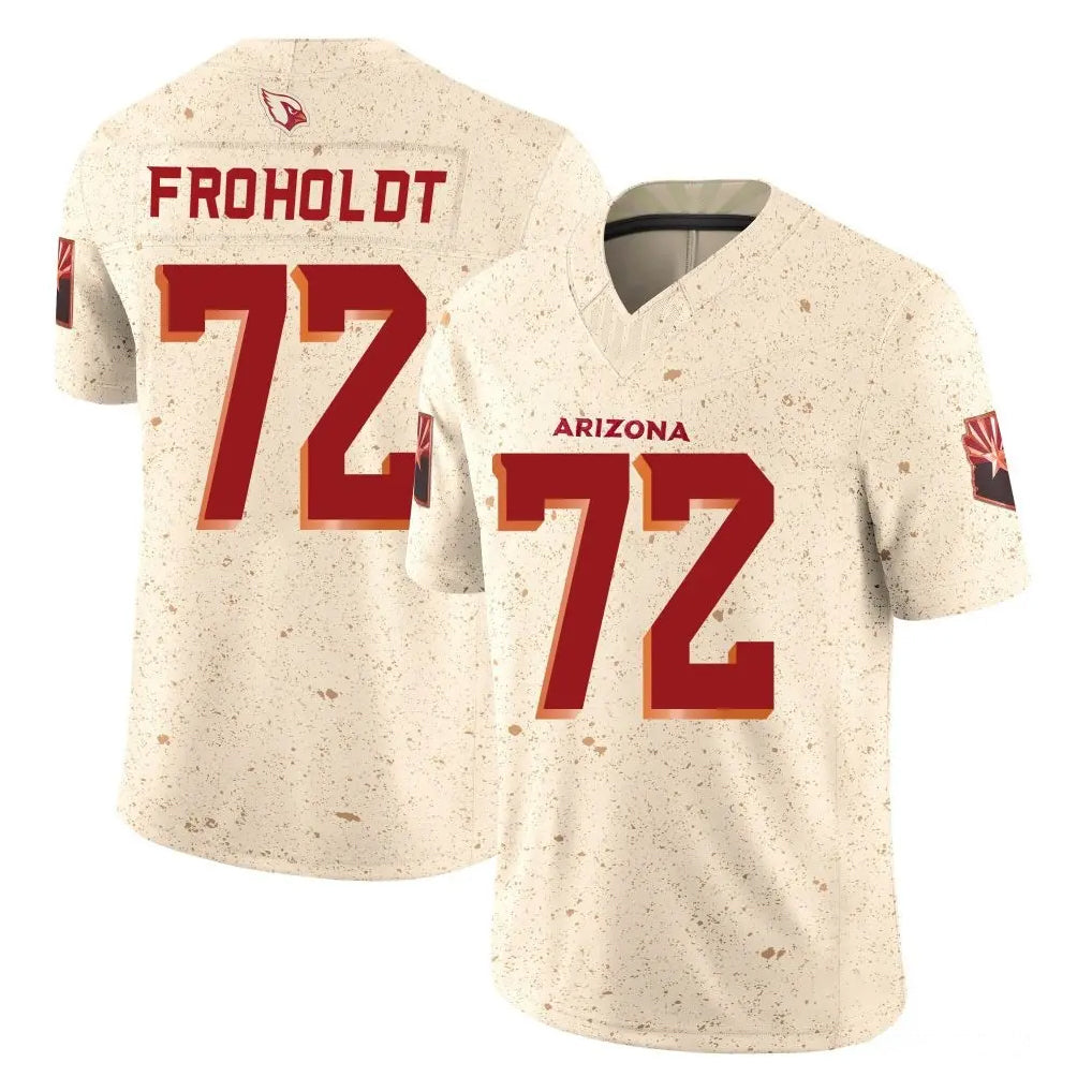A.Cardinals #72 Hjalte Froholdt Player Cream Rivalries Collection Vapor Limited Home Game Odoa Stitched Jerseys