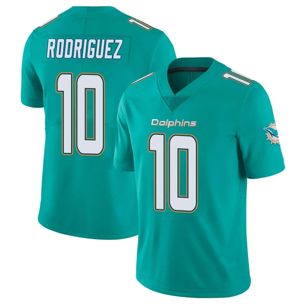 M.Dolphins #10 Jacob Rodriguez Player Aqua Limited Vapor Untouchable Home Game Odoa Stitched Jerseys