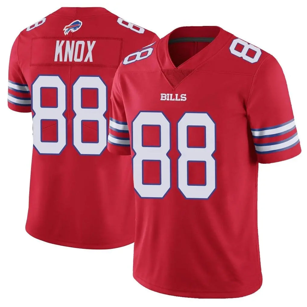 B.Bills #88 Dawson Knox Player Red Vapor Untouchable Limited Odoa Stitched Jerseys
