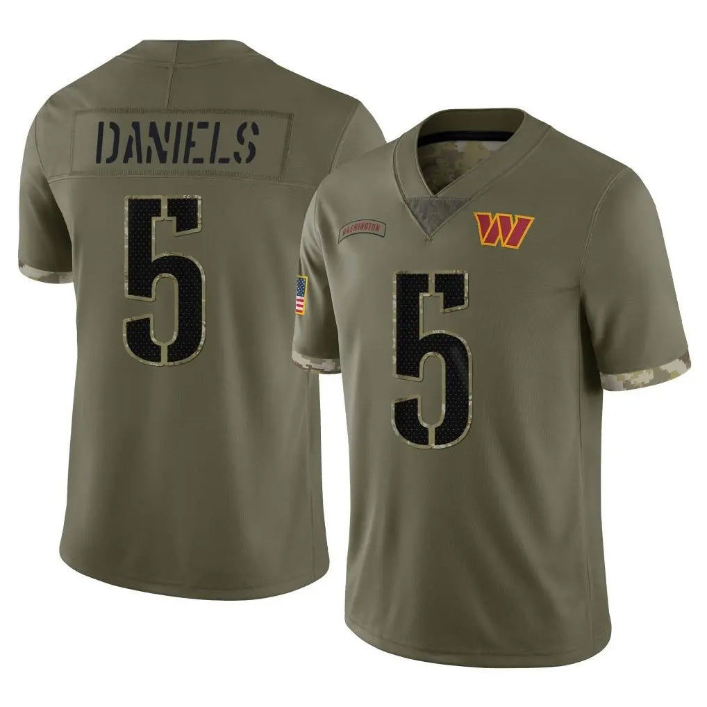 W.Commanders #5 Jayden Daniels Player Olive Salute To Service Limited Home Game Odoa Stitched Jerseys
