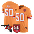 TB.Buccaneers #50 Vita Vea Player Orange 50th Season Vapor Limited Home Game Odoa Stitched Jerseys