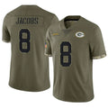 GB.Packers #8 Josh Jacobs Player Olive Salute To Service Limited Odoa Stitched Jerseys