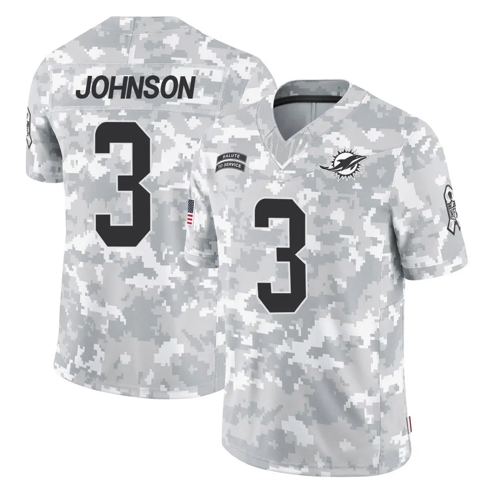 M.Dolphins #3 Chris Johnson Player Arctic Camo Salute To Service Limited Game Odoa Stitched Jerseys