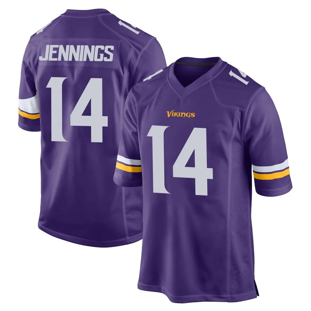 M.Vikings #14 Jauan Jennings Player Purple Home Game Odoa Stitched Jerseys