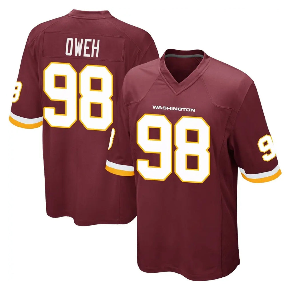 W.Commanders #98 Odafe Oweh Player Burgundy Team Color Home Game Odoa Stitched Jerseys