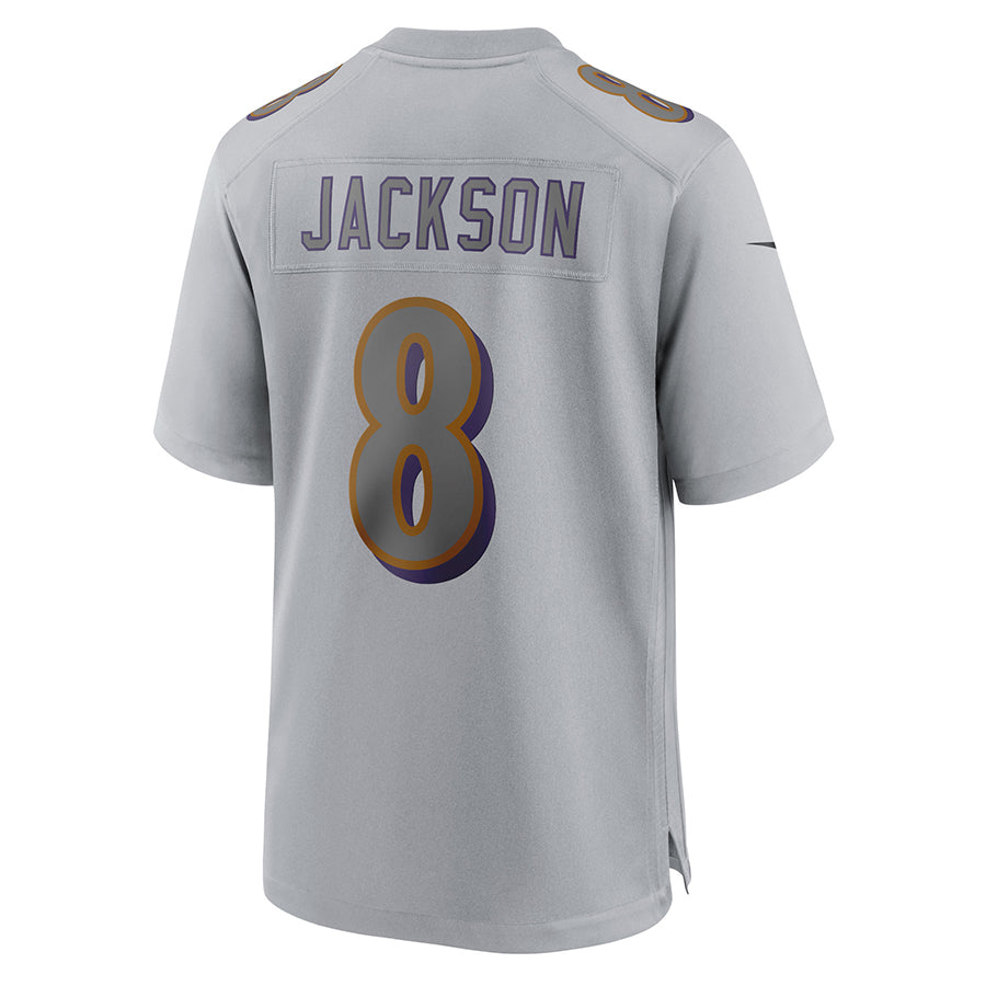 B.Ravens #8 Lamar Jackson Player Gray Replica Limited Odoa Stitched Jerseys