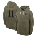 TB.Buccaneers #11 Jalen McMillan Player Olive Salute to Service Pullover Hoodies Limited Odoa Stitched Jerseys