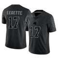 C.Panthers #17 Xavier Legette Player Black Limited Reflective Game Odoa Stitched Jerseys