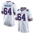 B.Bills #64 O'Cyrus Torrence Player White Home Game Odoa Stitched Jerseys