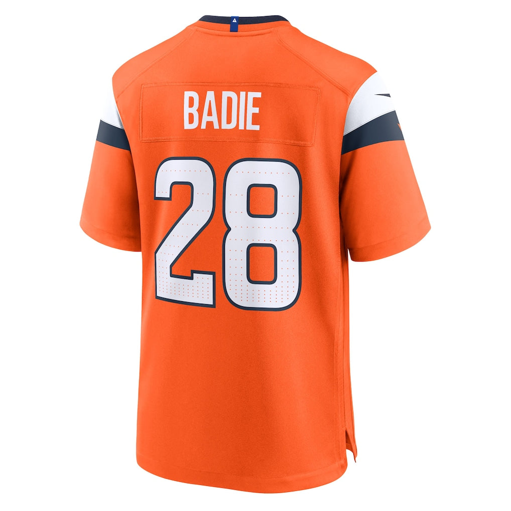 Odoa D.Broncos #28 Tyler Badie Orange Team Game Jersey