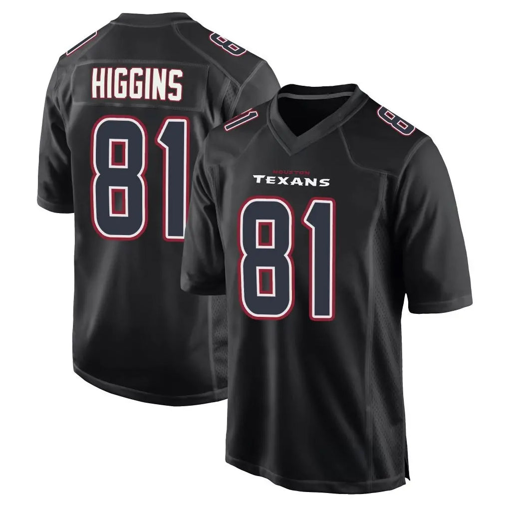 H.Texans #81 Jayden Higgins Player Black Fashion Home Game Odoa Stitched Jerseys