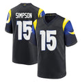 LA.Rams #15 Ty Simpson Player Black Midnight Rivalries Collection Home Game Odoa Stitched Jerseys