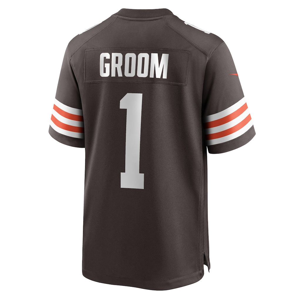 Odoa C.Browns #1 Groom Brown Game Jersey