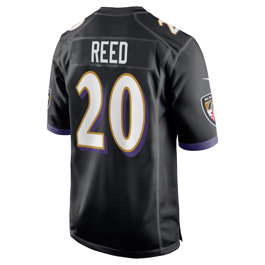 B.Ravens #20 Ed Reed Player Black Alternate Game Home Odoa Stitched Jerseys