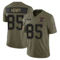 NE.Patriots #85 Hunter Henry Player Olive 2025 Salute To Service Limited Odoa Stitched Jerseys