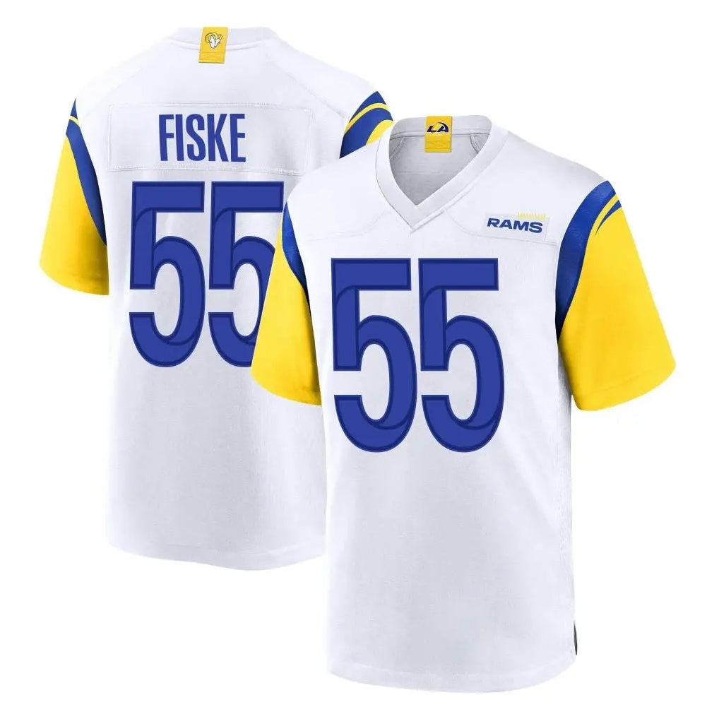 LA.Rams #55 Braden Fiske Player White Home Game Odoa Stitched Jerseys