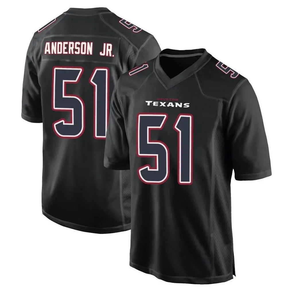 H.Texans #51 Will Anderson Jr. Player Black Fashion Home Game Odoa Stitched Jerseys