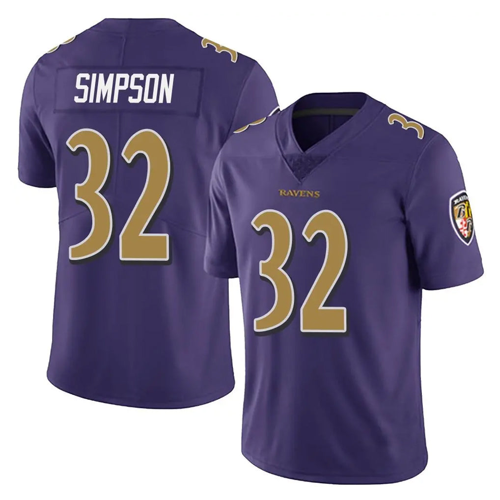 B.Ravens #32 Trenton Simpson Player Purple Color Rush Vapor Untouchable Limited Home Game Odoa Stitched Jerseys