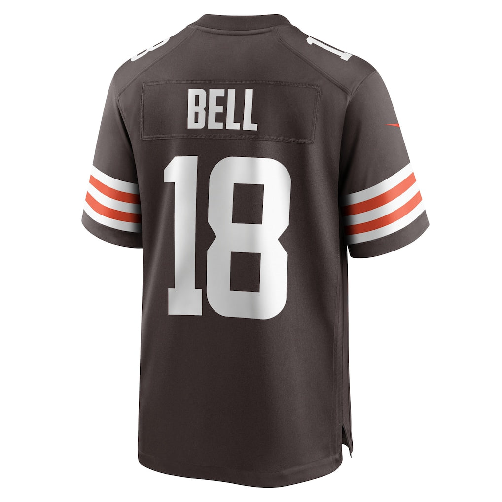 Odoa C.Browns #18 David Bell Brown Game Jersey