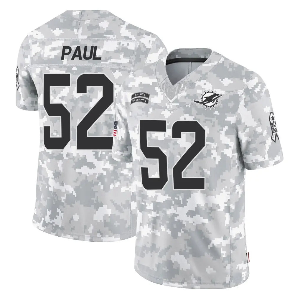 M.Dolphins #52 Patrick Paul Player Arctic Camo Salute To Service Limited Game Odoa Stitched Jerseys