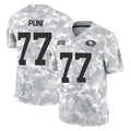 SF.49ers #77 Dominick Puni Player Arctic Camo Limited Salute To Service Home Game Odoa Stitched Jerseys