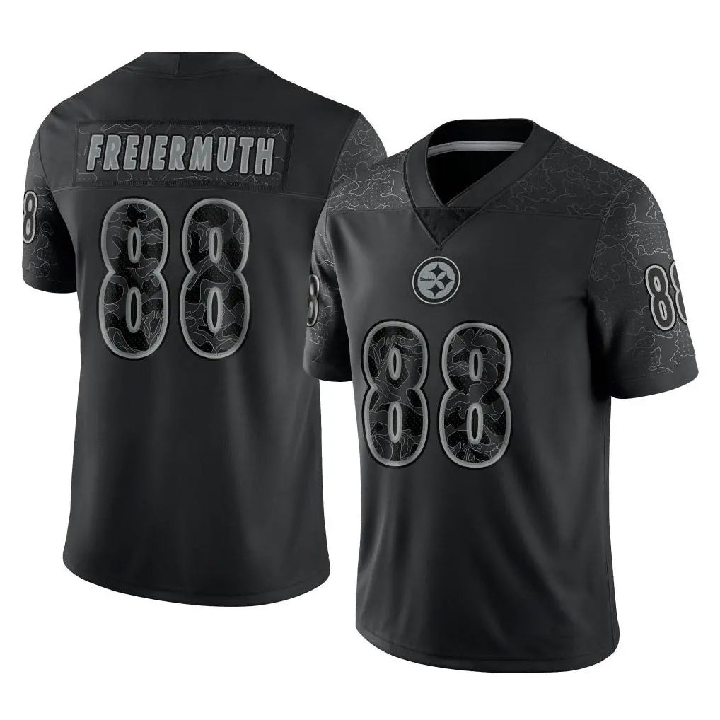 P.Steelers #88 Pat Freiermuth Player Black Reflective Limited Home Game Odoa Stitched Jerseys