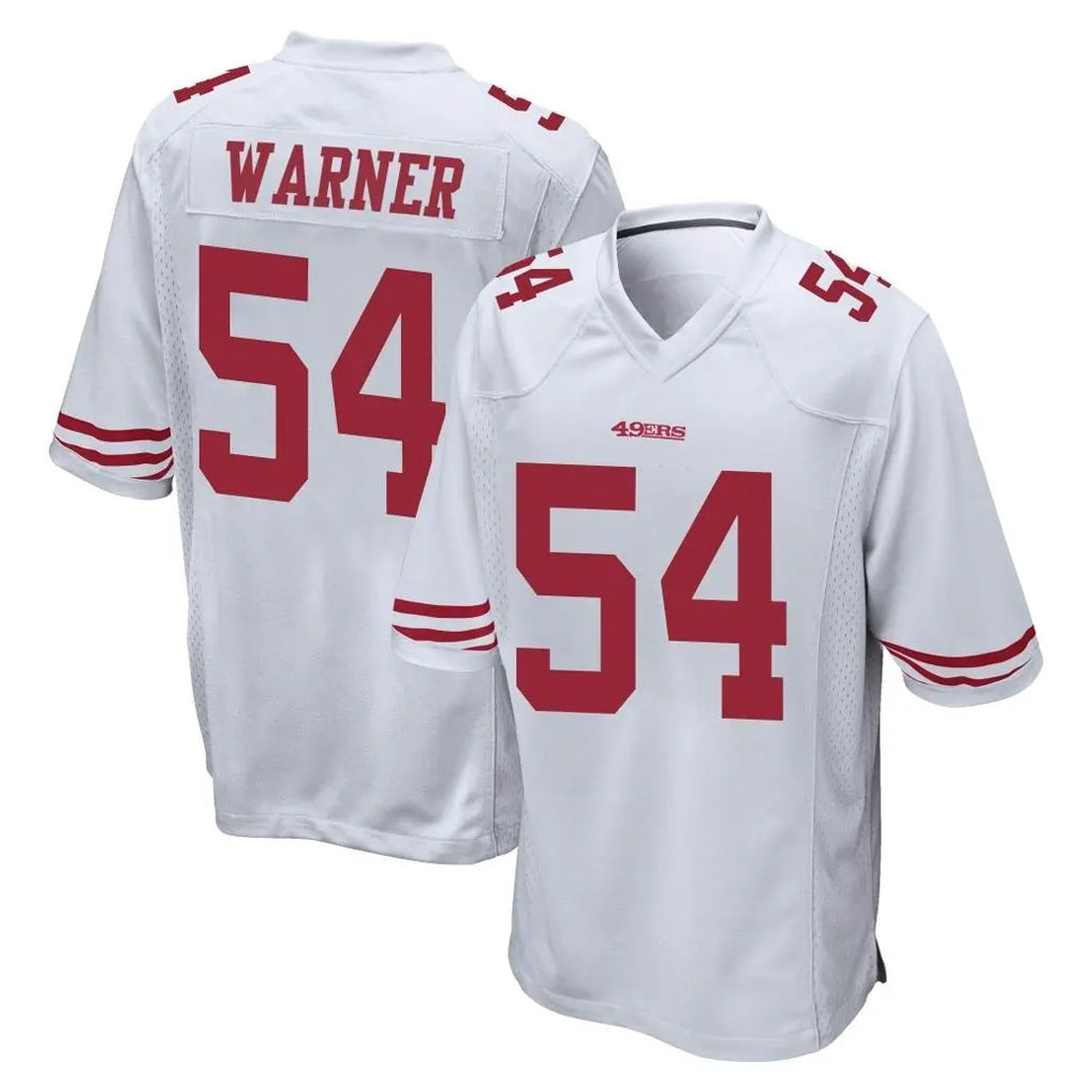 SF.49ers #54 Fred Warner Player White Home Game Odoa Stitched Jerseys
