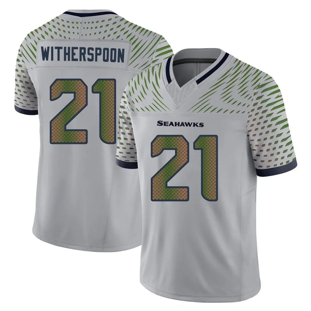 S.Seahawks #21 Devon Witherspoon Player Grey Limited 2025 Rivalries Collection Home Game Odoa Stitched Jerseys