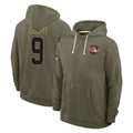 C.Browns #9 Grant Delpit Player Olive Salute to Service Pullover Hoodies Limited Odoa Stitched Jerseys