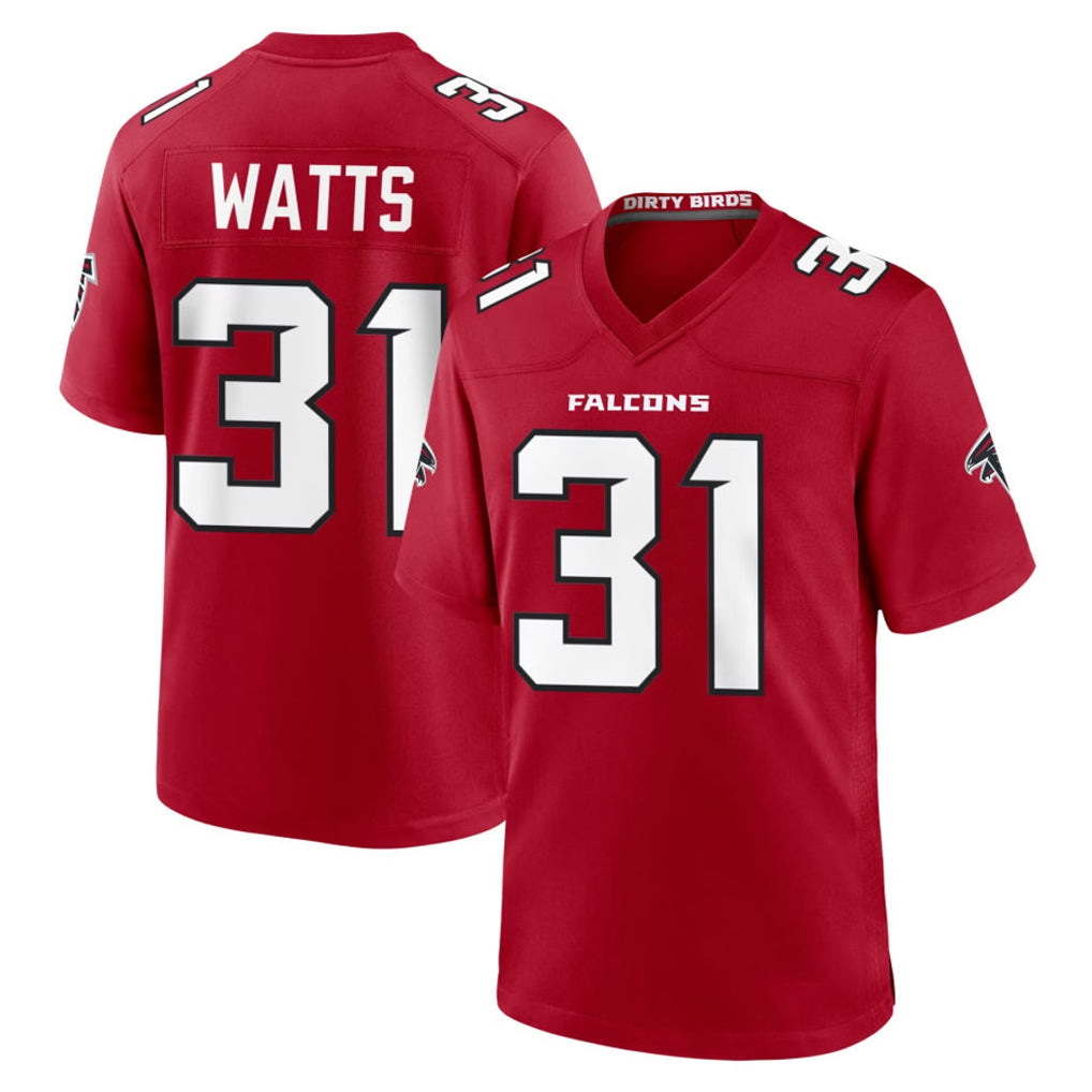 A.Falcons #31 Xavier Watts Player Red Team Color Home Game Odoa Stitched Jerseys