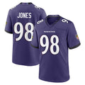 B.Ravens #98 Travis Jones Player Purple Limited Home Game Odoa Stitched Jerseys