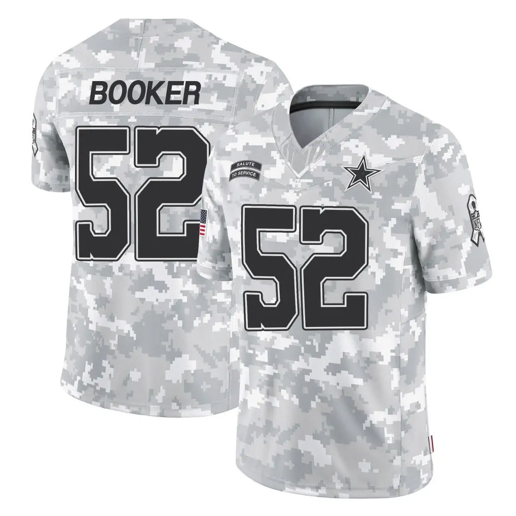 D.Cowboys #52 Tyler Booker Player Arctic Camo Salute to Service Limited Home Game Odoa Stitched Jerseys