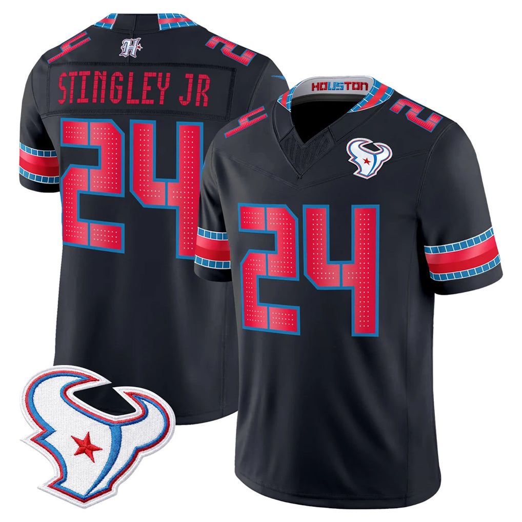 H.Texans #24 Derek Stingley Jr. Player Navy 2026 Rivalries Vapor Limited Home Game Odoa Stitched jerseys