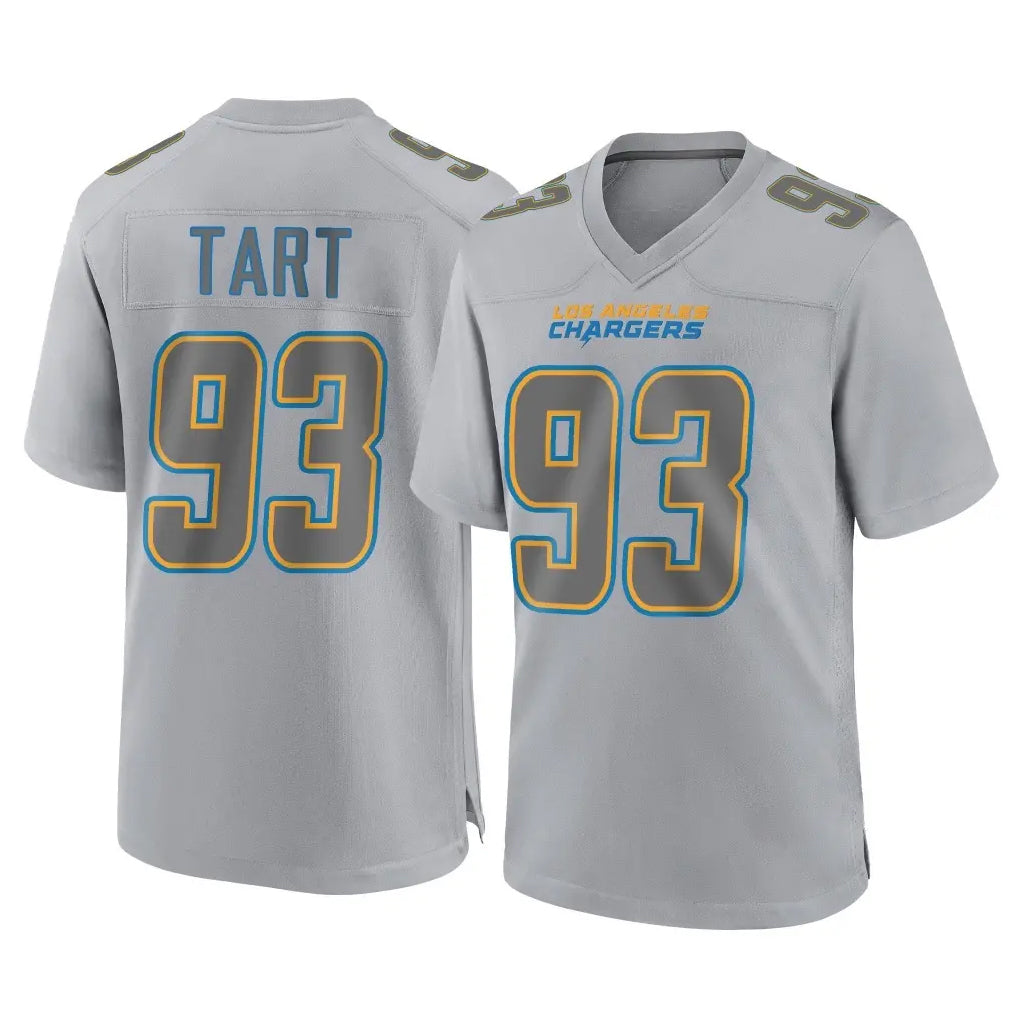 LA.Chargers #93 Teair Tart Player Gray Atmosphere Fashion Home Game Odoa Stitched Jerseys