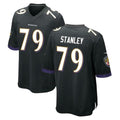 B.Ravens #79 Ronnie Stanley Player Black Alternate Home Game Odoa Stitched Jerseys