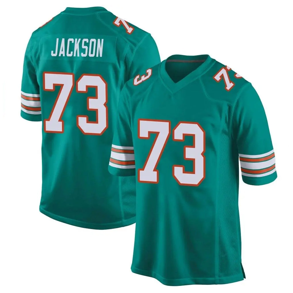 M.Dolphins #73 Austin Jackson Player Aqua Alternate Home Game Odoa Stitched Jerseys