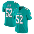 M.Dolphins #52 Patrick Paul Player Aqua Limited Vapor Untouchable Home Game Odoa Stitched Jerseys