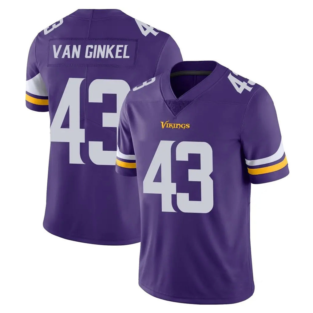 M.Vikings #43 Andrew Van Ginkel Player Purple Limited Vapor Untouchable Home Game Odoa Stitched Jerseys