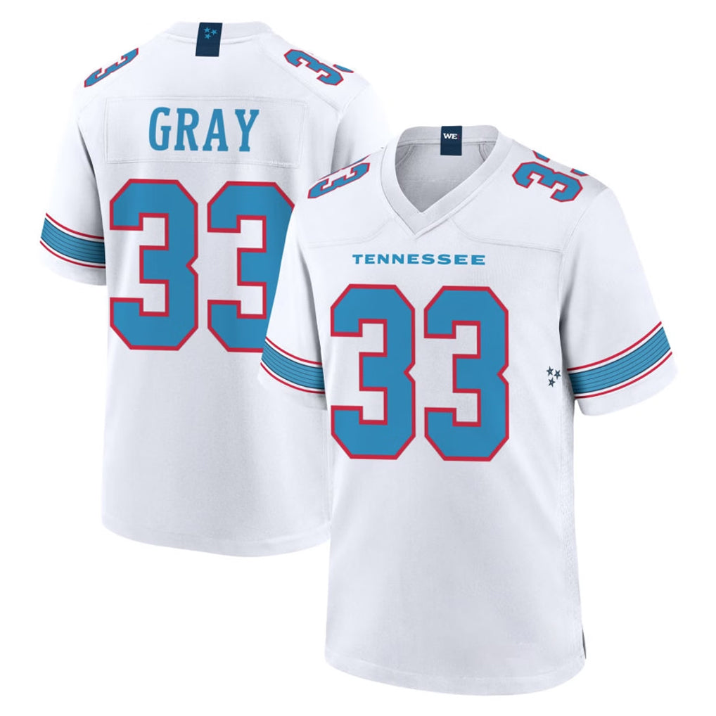 T.Titans #33 Cedric Gray Player White 2026 Game Home Odoa Stitched Jerseys