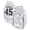 LA.Chargers #45 Tuli Tuipulotu Player Arctic Camo Salute to Service Hoodies Limited Game Odoa Stitched Jerseys