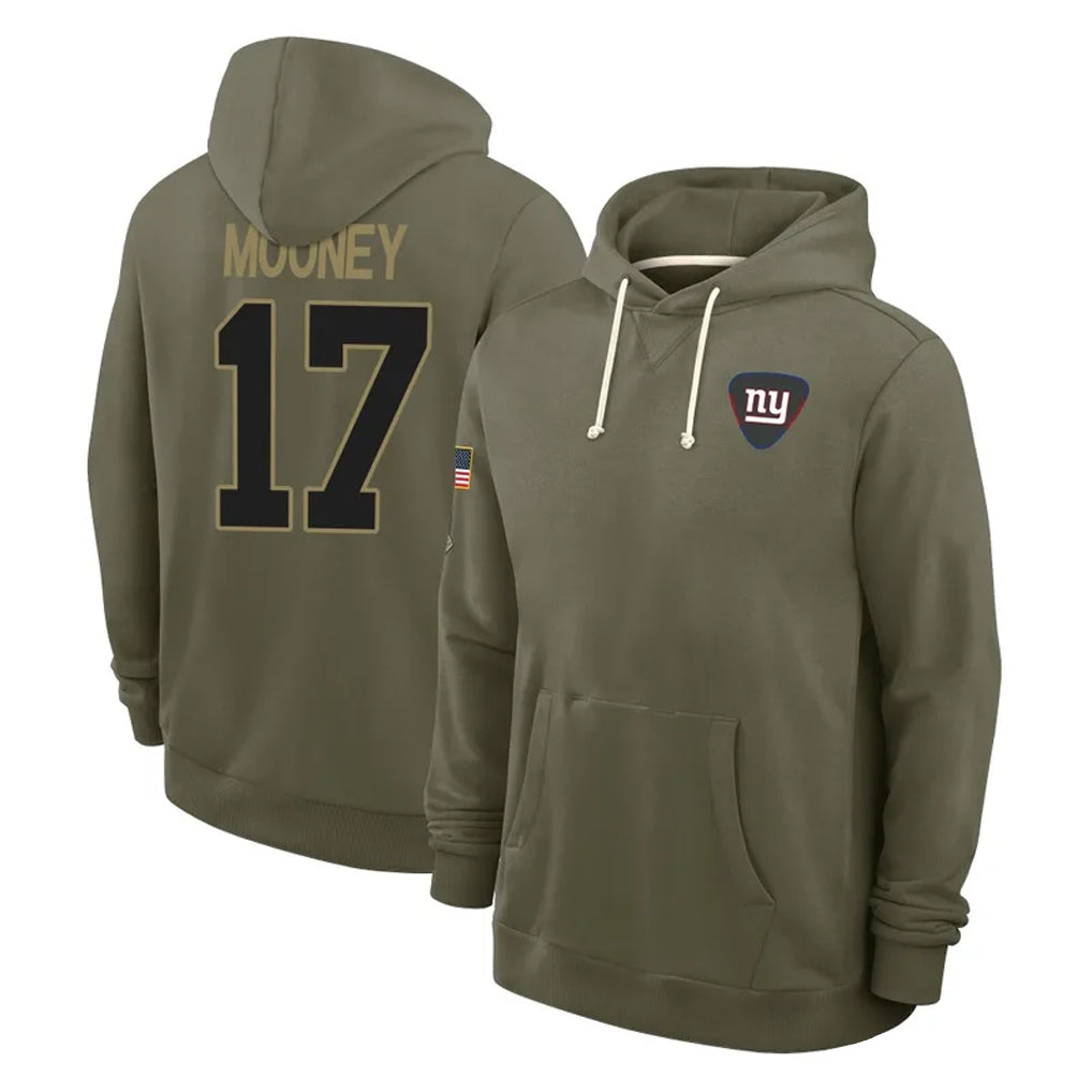 NY.Giants #17 Darnell Mooney Player Olive Salute to Service Pullover Hoodies Limited Odoa Stitched Jerseys